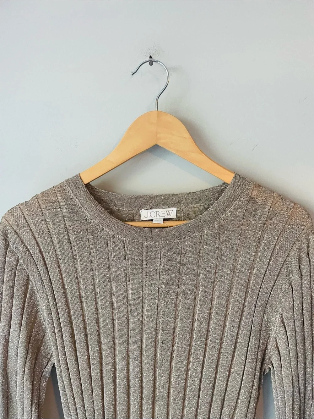 J. Crew Ribbed Metallic Long-Sleeve Midi Dress NWT